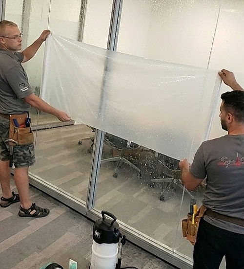 office frosted vinyl installation